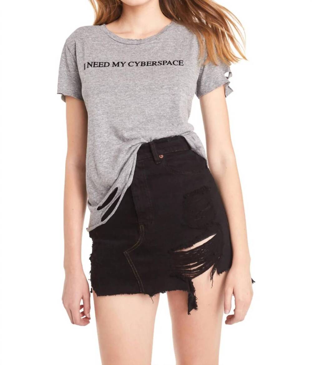 NEW WILDFOX 'i need my cyberspace' crew tee in heather
